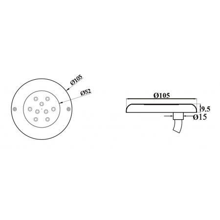 Lampa basenowa LED PHJ-WM-SS105  9 / 12 Watt, dowolny kolor+ RGB